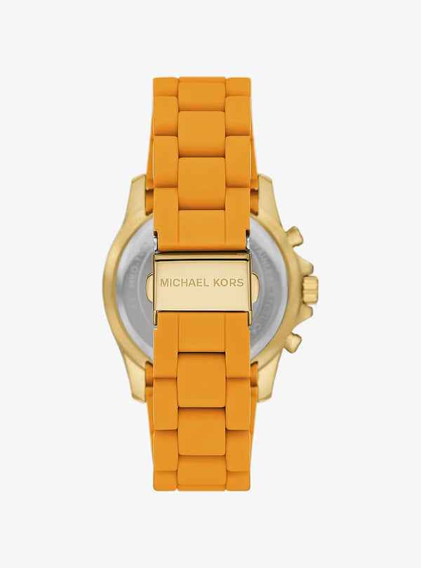 Michael Kors MKO1177 Women's Gold Stainless Steel Silicone Watch 40mm