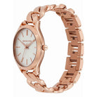 Michael Kors Slim Runway MK7473 Women's White Dial Rose Gold Stainless Steel Watch