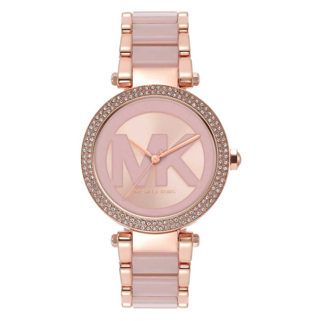 Michael Kors women's pink and rose gold stainless steel watch