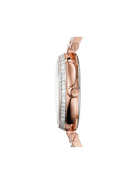 Side profile of Michael Kors Mini Skylar MK5971 rose gold stainless steel bracelet watch