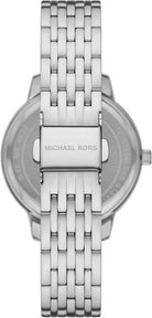 Back case of Michael Kors MK1055 silver-tone stainless steel women's wristwatch