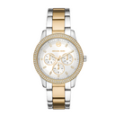 Michael Kors Tibby MK6825 women's white sunray dial two-tone stainless steel watch front view