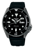Seiko 5 Sports SRPD65K3 Automatic Black Dial Silicone Strap Men’s Watch - Luxverse