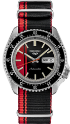Seiko 5 Sports SRPK71 Automatic Red Dial Black & Red Nylon Strap Men’s Watch - Luxverse