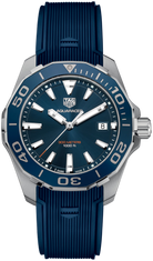 TAG Heuer WAY111C.FT6155 Aquaracer 300M 41MM Blue Dial Rubber Strap Men's Watch - Luxverse