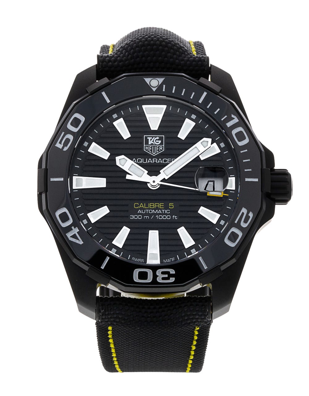 TAG Heuer Aquaracer Calibre 5 Automatic black dial men's watch front view