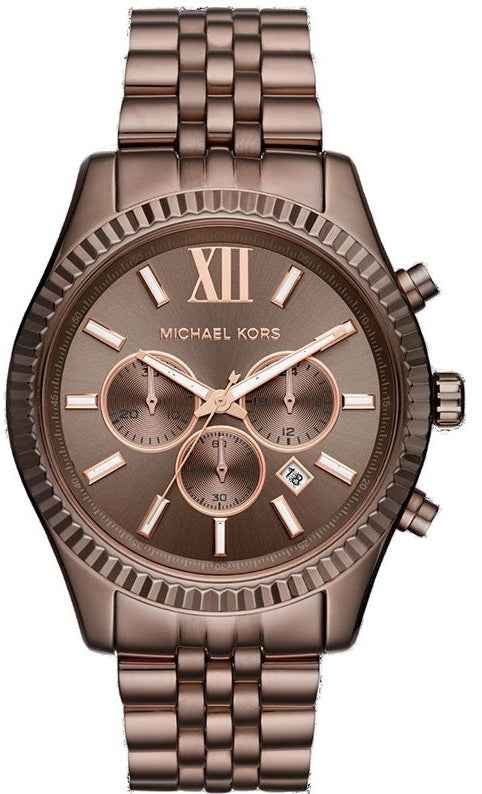 Michael Kors Lexington MK8522 Men's Brown Dial Brown Stainless Steel Chronograph Watch