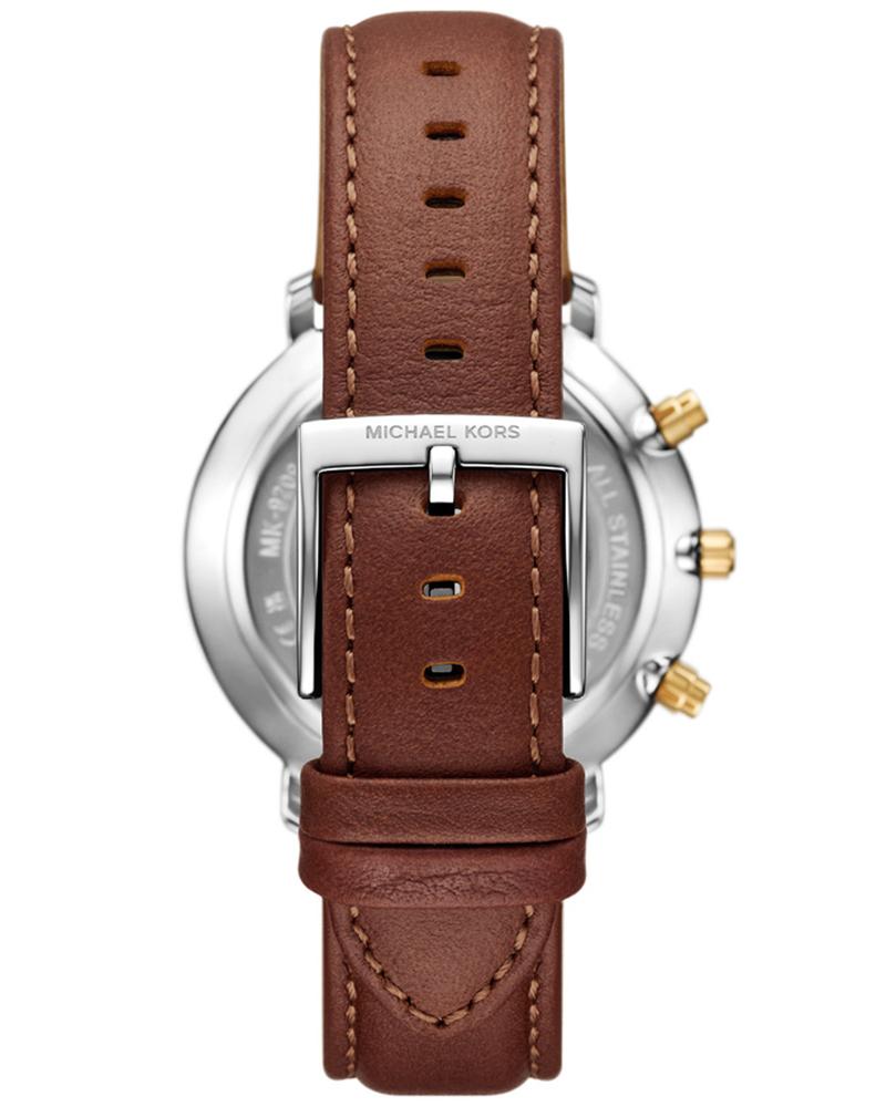 Michael Kors men's two-tone stainless steel leather watch