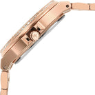 Side profile of Michael Kors Lennox MK7233 rose gold stainless steel bracelet watch