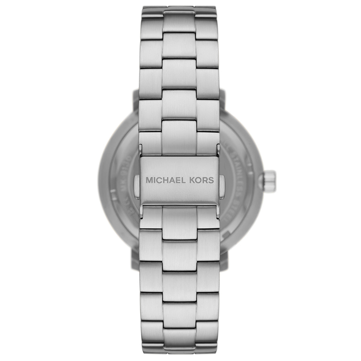Back case of Michael Kors MK9133 silver bracelet wristwatch
