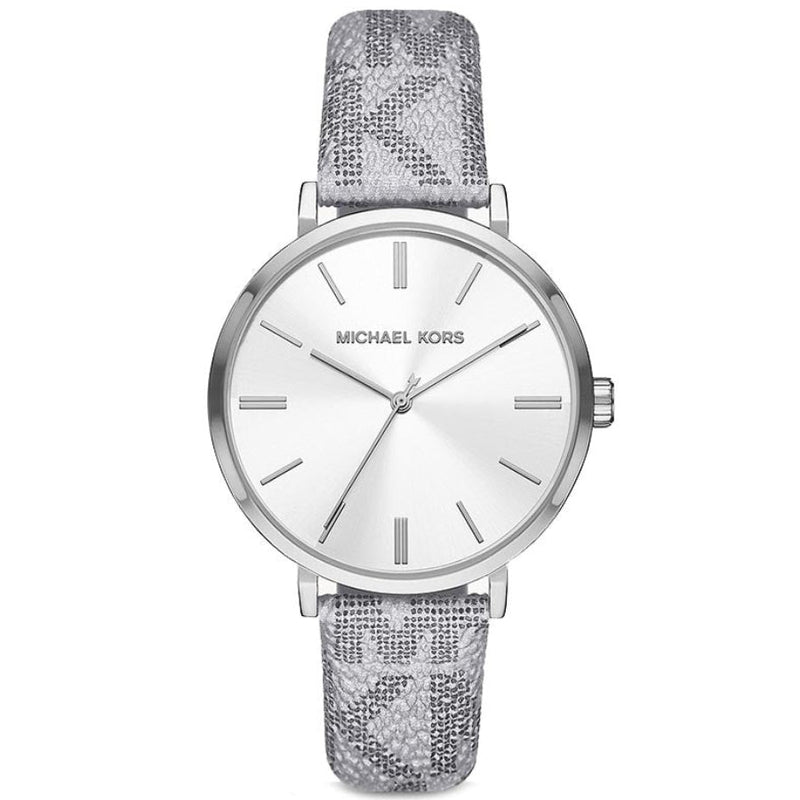 Michael Kors Addyson MK2951 women's white dial grey PVC watch front view