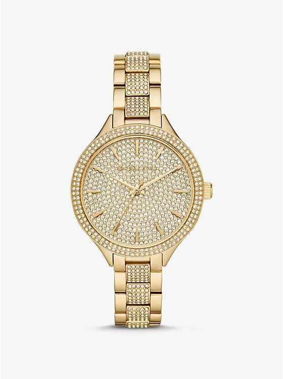 Michael Kors Pavé MK3632 Gold Crystal Stainless Steel Watch