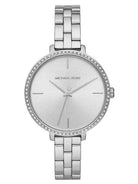 Michael Kors Charley MK4398 women's silver dial silver stainless steel watch front view
