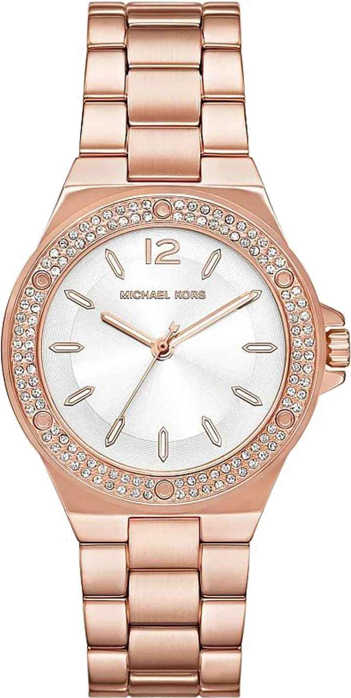 Michael Kors MKO1187 Women's Rose Gold Stainless Steel Pavé Dial Watch 37mm