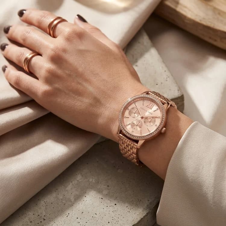 Michael Kors MKO1081 luxury rose gold women's wristwatch