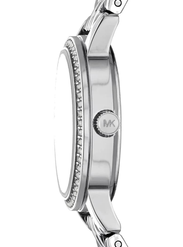 Michael Kors MKO1171 pave dial and bezel bracelet watch