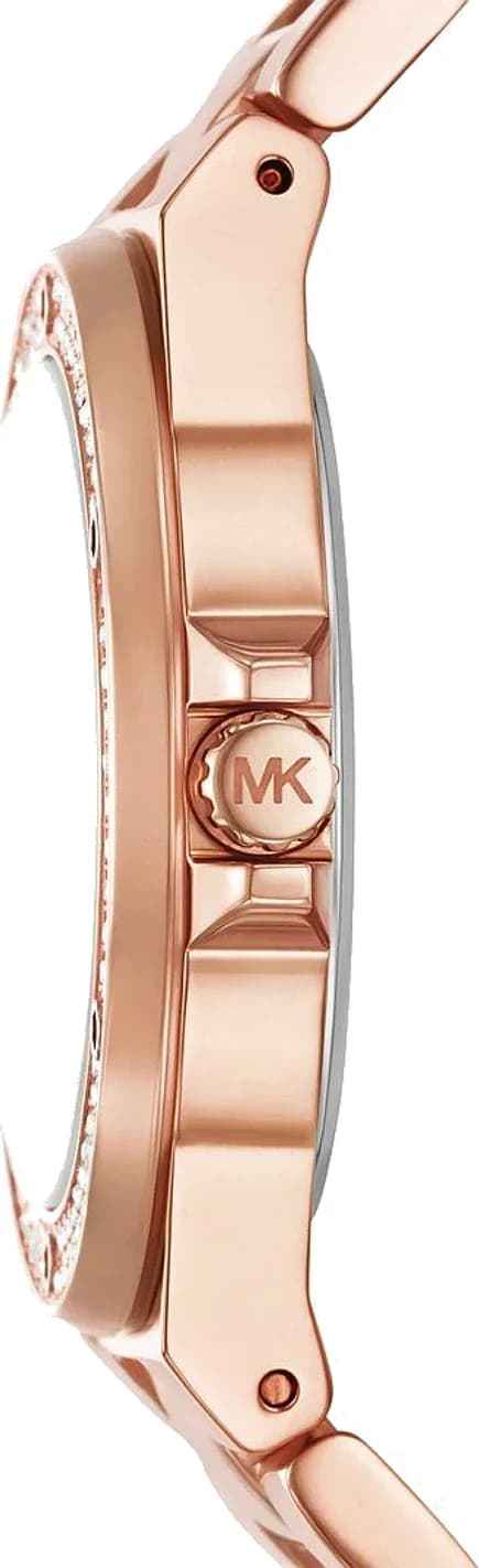 Michael Kors MKO1187 Women's Rose Gold Stainless Steel Pavé Dial Watch 37mm