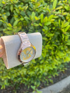 Michael Kors MKO1107 luxury women's rose gold wristwatch