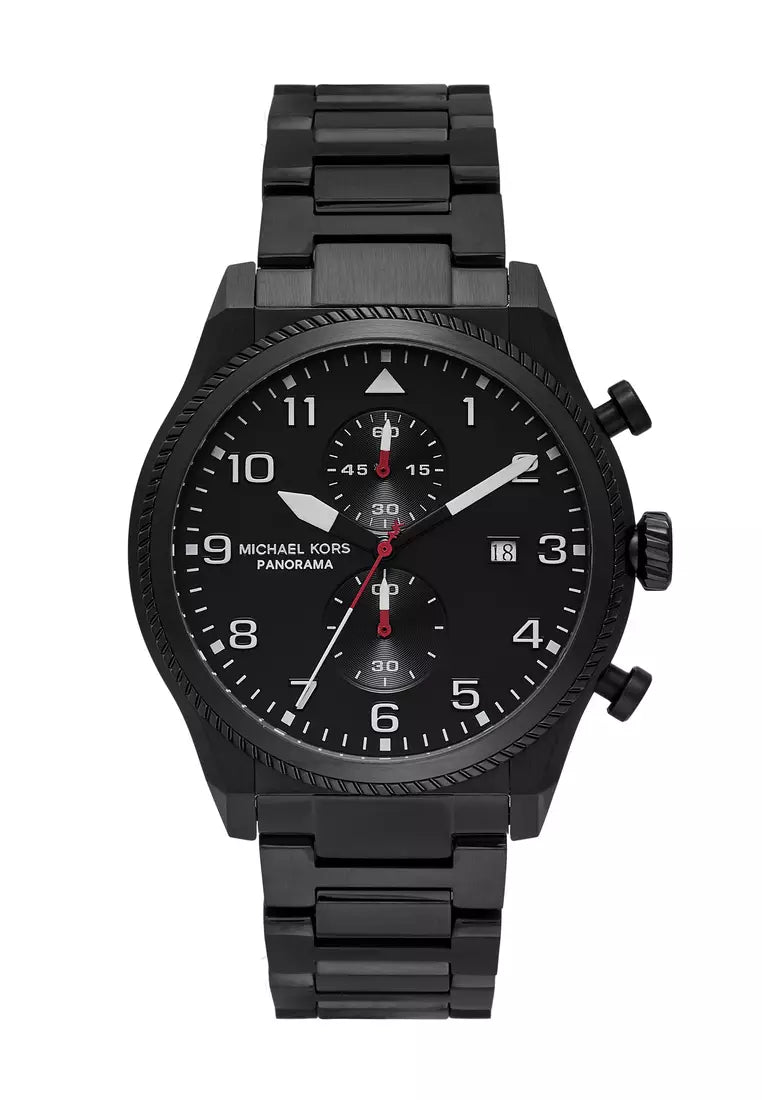 Michael Kors Panorama MK9198 men's black chronograph watch