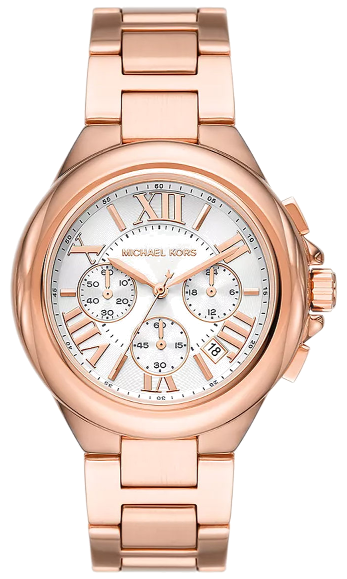 Michael Kors Camille MK7271 Women's White Dial Rose Gold Stainless Steel Chronograph Watch