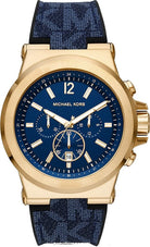 Michael Kors Dylan MK8936 men's blue dial blue silicone chronograph watch front view