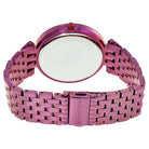 Back view of Michael Kors MK3554 quartz watch with purple stainless steel case