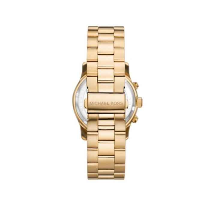 Michael Kors Runway MK7353 Women's Blue Dial Gold Stainless Steel Chronograph Watch