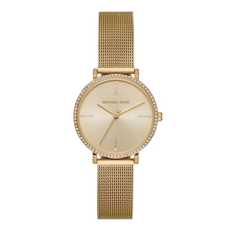 Michael Kors MK7121 women's gold dial gold-tone stainless steel watch front view