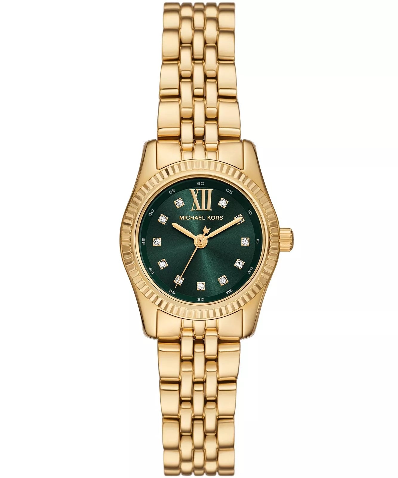 Michael Kors Lexington MK4842 women's gold green dial watch
