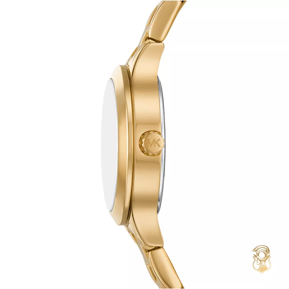 Michael Kors MKO1086 gold pavé dial watch