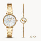 Michael Kors Pyper Gift Set MK1065 women's mother-of-pearl dial gold-tone stainless steel watch front view