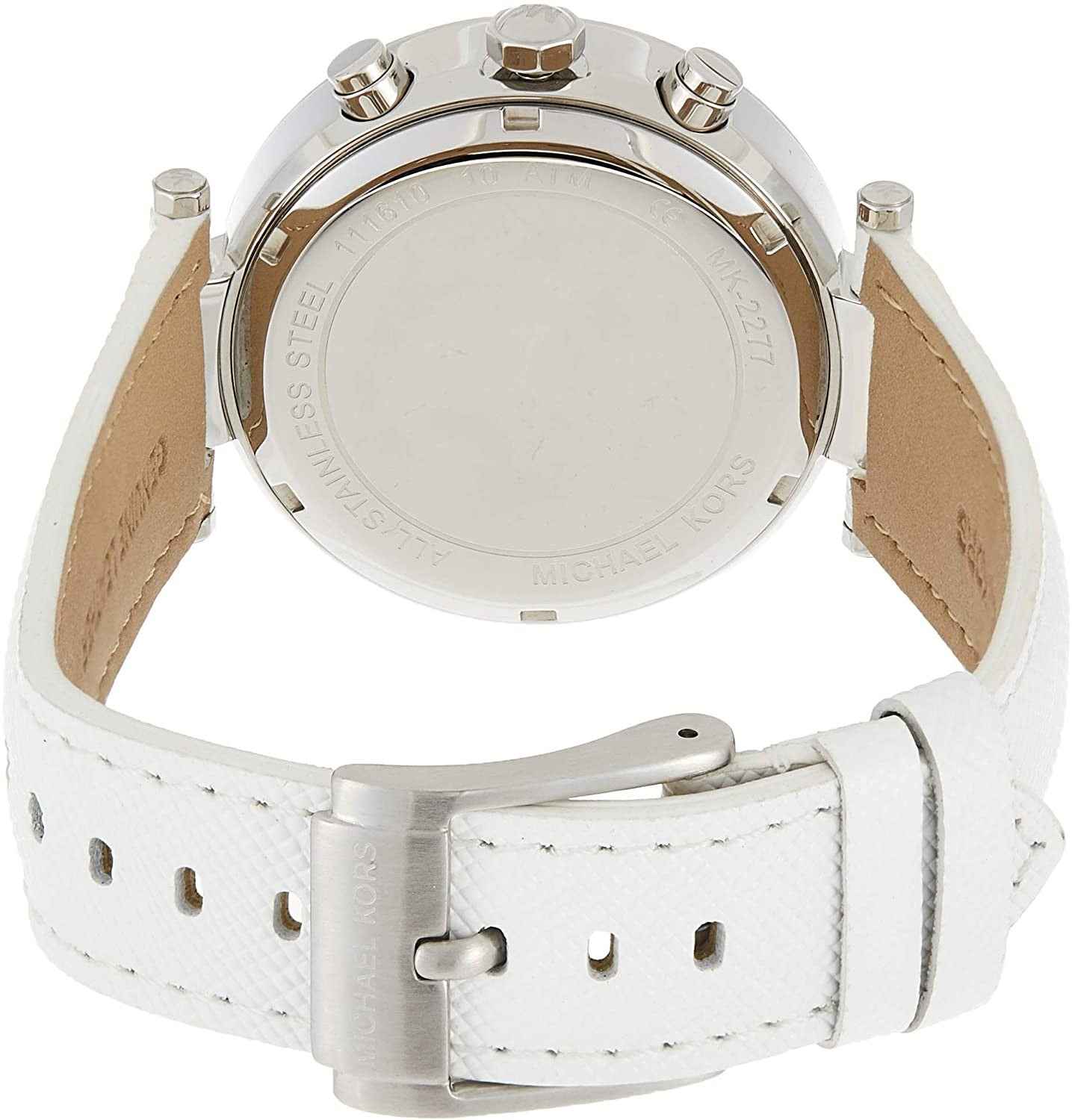 Michael Kors Parker MK2277 Women's White Dial Leather Chronograph Watch