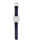 Michael Kors MK2293 Women's Silver Dial Navy Leather Chronograph Watch