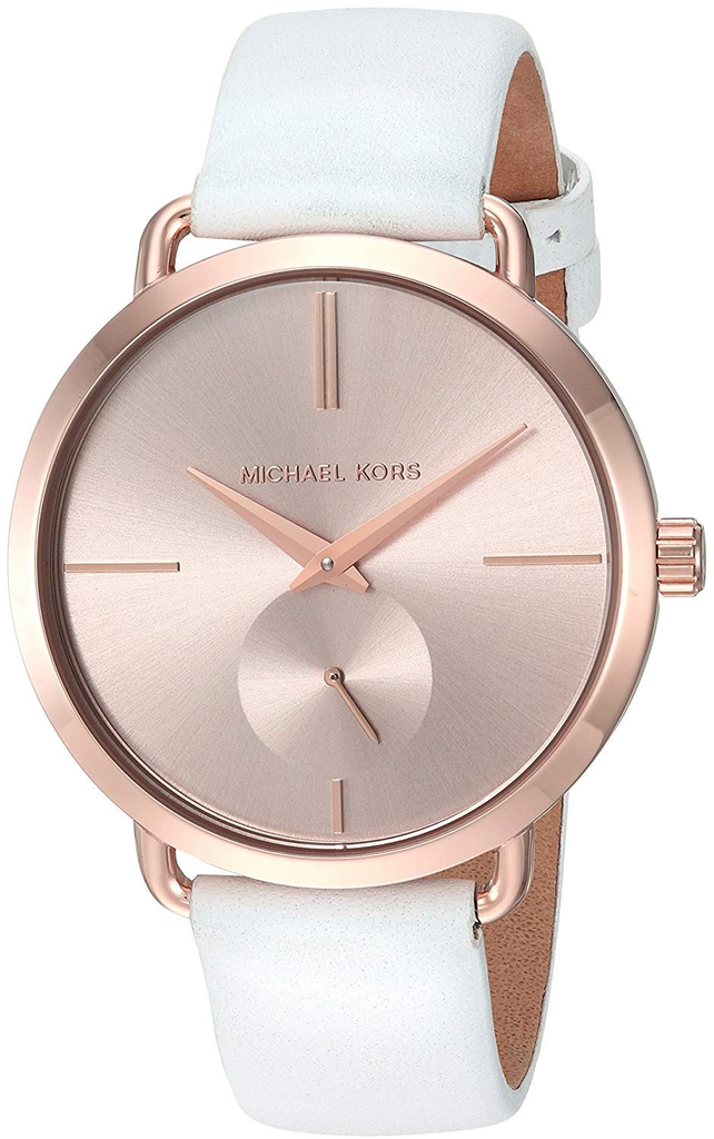 White genuine leather strap with buckle on Michael Kors MK2660