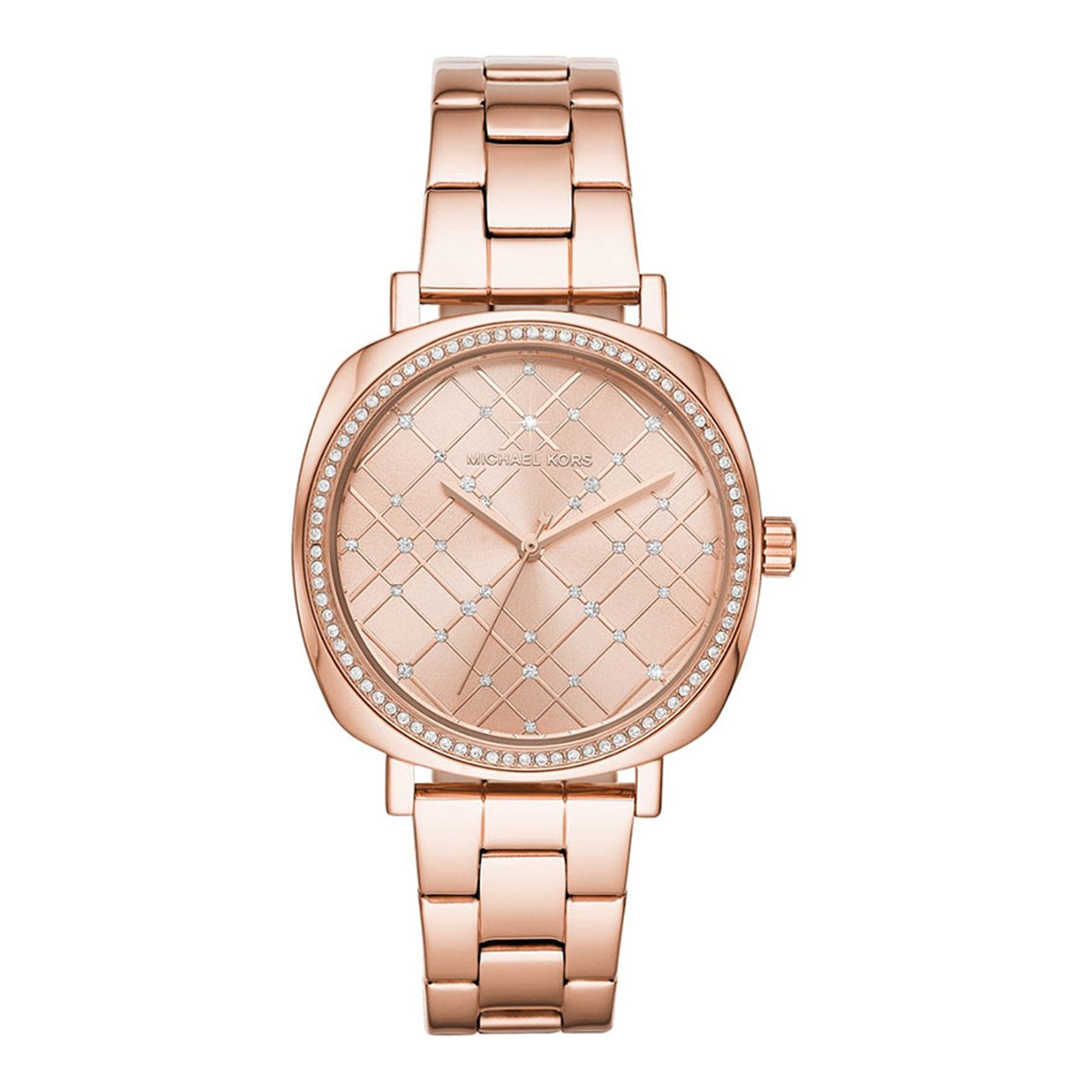 Michael Kors Nia MK3990 women's rose gold dial rose gold stainless steel watch front view