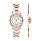 Michael Kors Lauryn MK4489 women's white dial two-tone stainless steel watch front view
