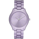 Michael Kors Slim Runway MK4540 women's purple dial purple stainless steel watch front view