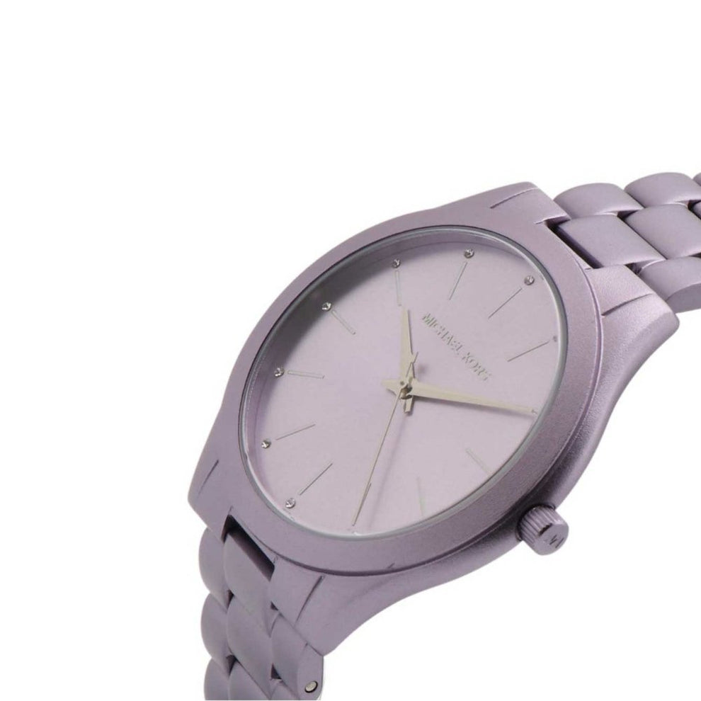 Close-up of Michael Kors MK4540 purple analog dial
