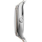 Side profile of Michael Kors Bryn MK6136 two-tone stainless steel bracelet watch