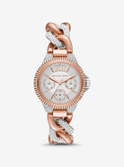 Michael Kors Camille MK6843 women's two-tone multifunction crystal watch front view