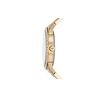 Side profile of Michael Kors Tibby MK6927 gold stainless steel bracelet watch