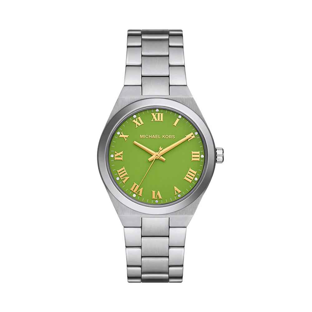Michael Kors Lennox MK7463 Women's Green Dial Silver Stainless Steel Watch