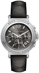 Michael Kors Maren MK7499 women's silver chronograph leather watch