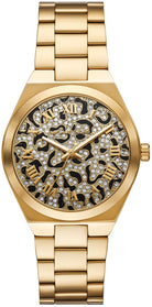 Michael Kors Lennox MK7500 women's gold black dial watch