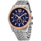 Michael Kors Lexington MK8689 Men's Blue Dial Silver Stainless Steel Chronograph Watch