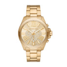 Michael Kors Wren MK8928 men's gold dial gold stainless steel chronograph watch front view