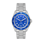Michael Kors Maritime MK9160 men's blue dial silver stainless steel watch front view