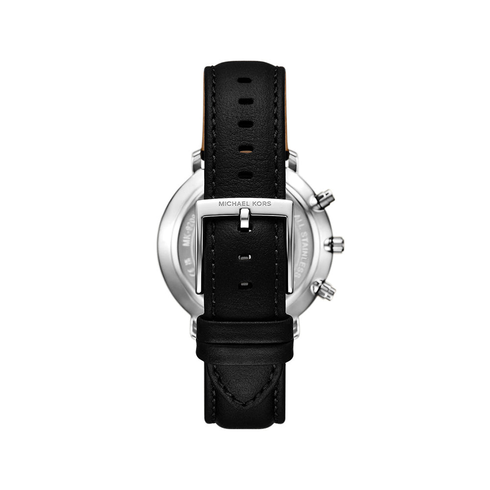 Michael Kors quartz black leather strap wristwatch