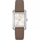 Michael Kors Monroe MKO1030 women's silver dial grey leather watch front view