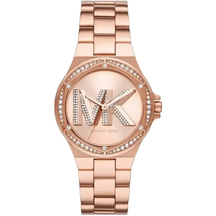 Michael Kors Lennox MK1063 women's rose gold dial rose gold-tone stainless steel watch front view